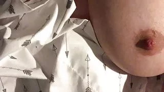 rubbing my big boobies before bed