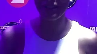 Frankie Bridge in tight white dress 02