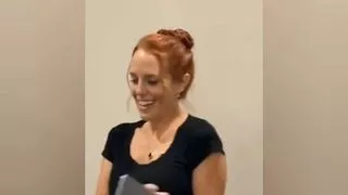 Wife flashes her coworkers after the meeting