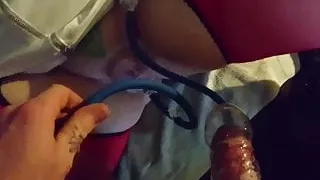couple vacuum pumping his and her