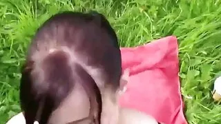 Hot German Babe Fucked Outside on a Field