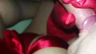 Blowjob and Dildo in Mask