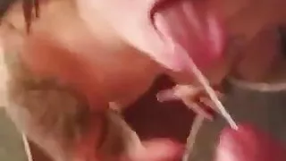 Brunette Milf Facialiced and Deepthroat