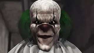 Evil clown fucks a horny schoolgirl in an abandoned hospital
