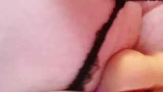 Playing with Shemale Sex Doll and wife's panties