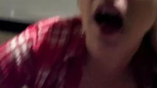 Wife blows and licks her tits