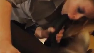 Blonde milf helps BBC cum