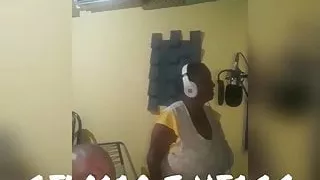 Giant boobs black grandma sings like a parrot