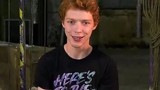 Skinny submissive twink BDSM dominated by his rough master