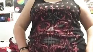 BBW goth girl striptease