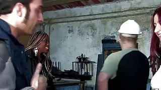 An awesome amateur orgy at workplace with redhead boss