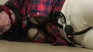 Bounded with vibrating toy have to cum