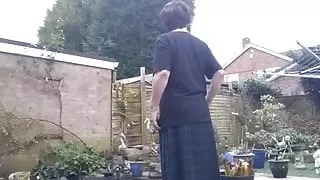 Wearing a long skirt