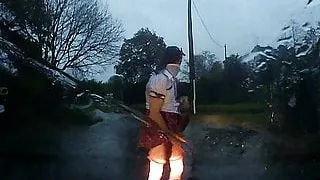 a rainy and cold winter day, but was too horny