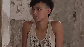 Submissive twink Maxxie Rivers takes ass spanking from dom