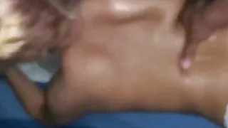 My dark skinned brunette got a huge cock in her pussy