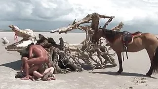 Hairy brunette Druuna takes a cock in every hole