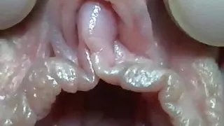 Close creamy pussy