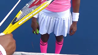 Naive Ebony Tennis Slut Loses Match & Get Big Cock In Mouth