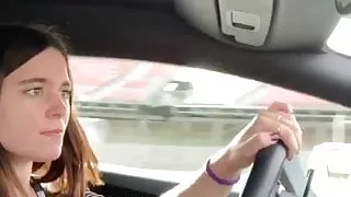 (SPA): Candela's big melons while driving!