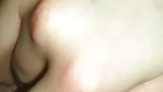 Finger and cock together in pierced pussy