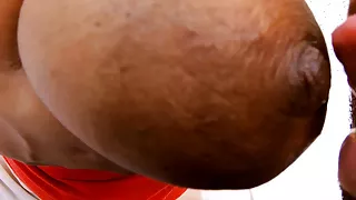 I Suckle Shy Teen Ebony Slut Giant Nipples & Big Saggy Tits