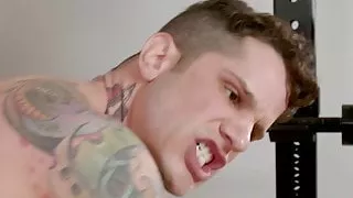 Tattooed jock Pierre Fitch ass destroyed by Nikko Russo