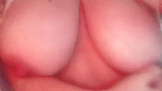 Playing with my big fat horny tits
