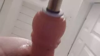 BBW doggy style with fucking machine and squirting
