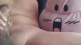 Cumming uncut cock playing ith my foreskin cumshot