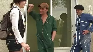 French girl fuck with two man