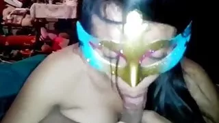 Brunette Masked Latina Wife Blowjob and Fucks