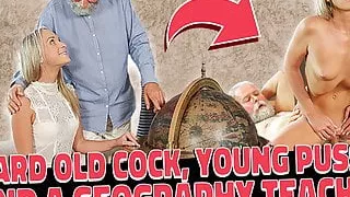 OLD4K. Old step dad spends wonderful time with adorable blonde