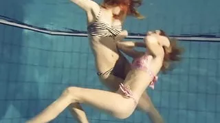 Duna and Nastya horny underwater lesbians