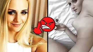 SCREWMETOO Blonde Pony Tail Prague Slut Fucks Foreign Dick