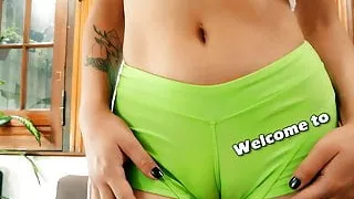 Teen Latina Showing Big Cameltoe and Round Ass