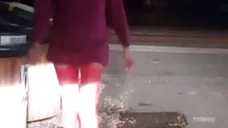 slut aurelia exhib flash plugged outdoor