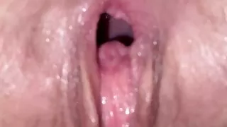 Cucumber gaping pussy hole