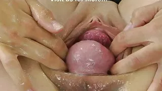 Sindy Rose anal self fisting in fishnet stockings