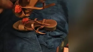 Cum on my mother's sexy sandals