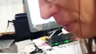 Good head from good girl at the office