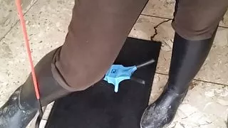 Taking off boots after riding