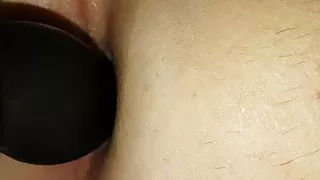 By pulling out the butt plug I fuck my butt hole