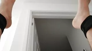 Vibrating butt plug legs over head