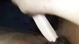 Black BBW dildo creamy pussy