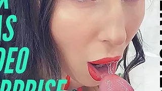 Brunette Play Ass Sex Toy and Suck Dick - Merry Christmas