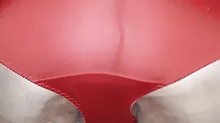 Red panties  on phone video