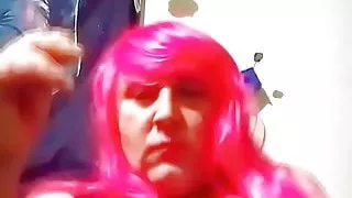 smokin and strokin my big sissy cock