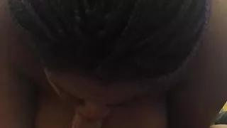 Black BBW Sucking Asian Cock
