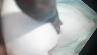 Hot bonde cums on big  black cock